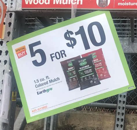 Home Depot Mulch Sale 5 For $10